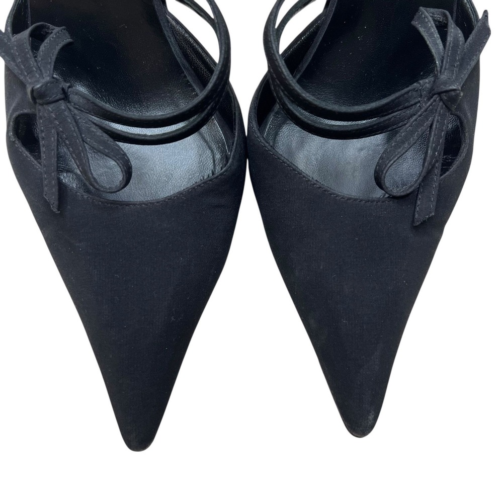 Vintage Manolo Blahnik Black Pointed Toe Slingback Pumps - Picture 6 of 11
